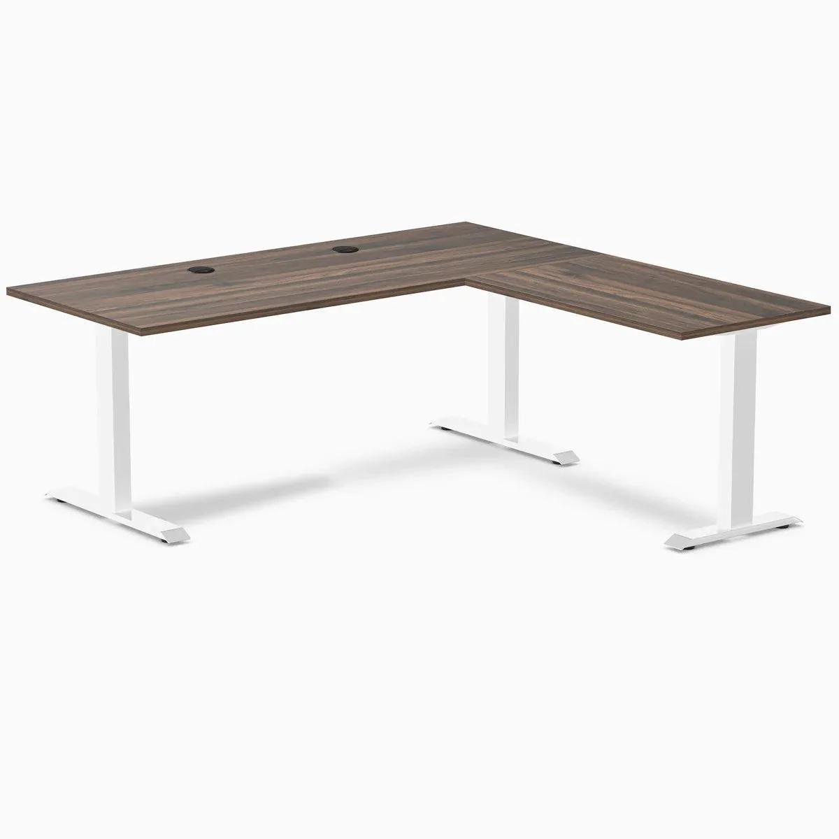 Desky Desky Zero Laminate L-Shape Desk Jarrah Legno White 70.9x29.5x68.9x23.6 in — product photo