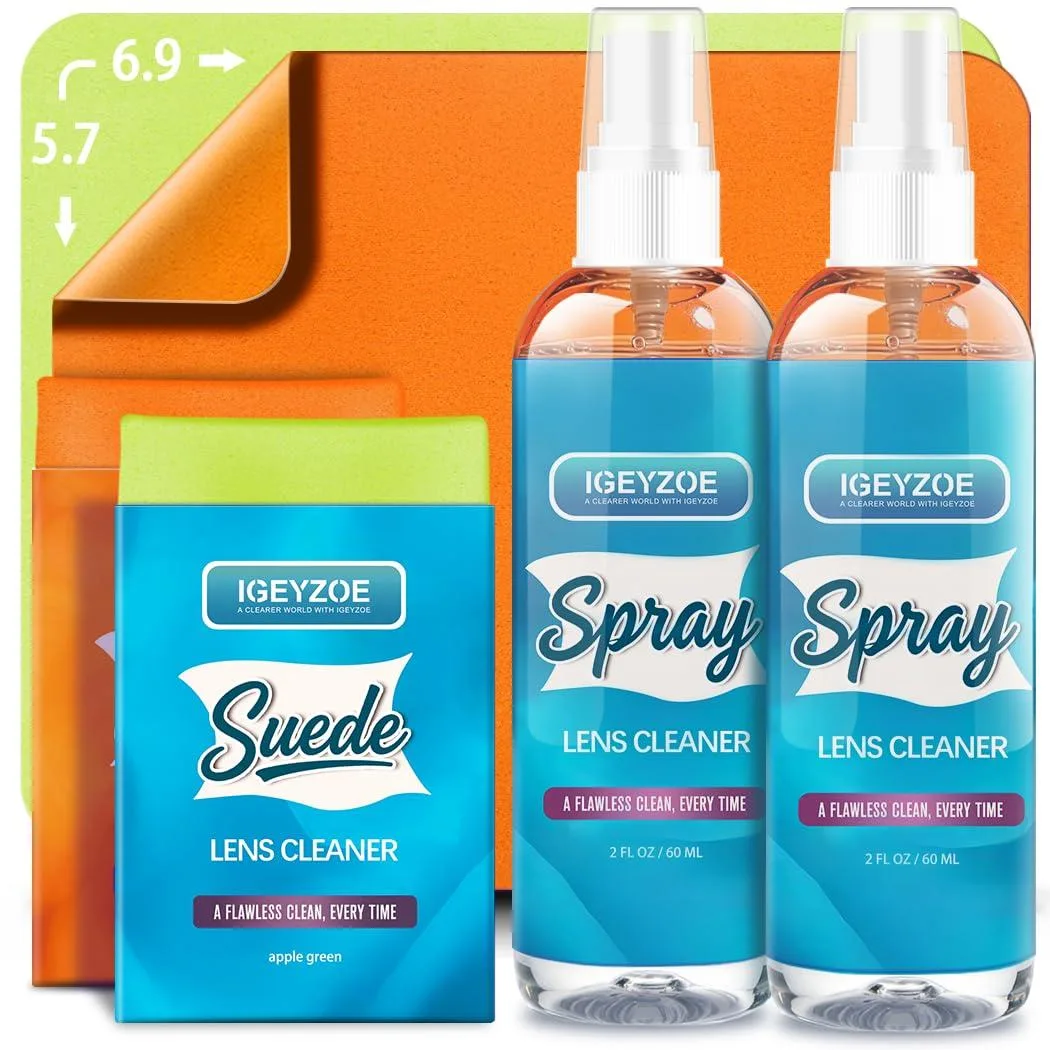  iGeyzoe Glass Care Kit Tangerine Apple Green 2x2oz 4 Cloths 6.9x5.7 — product photo