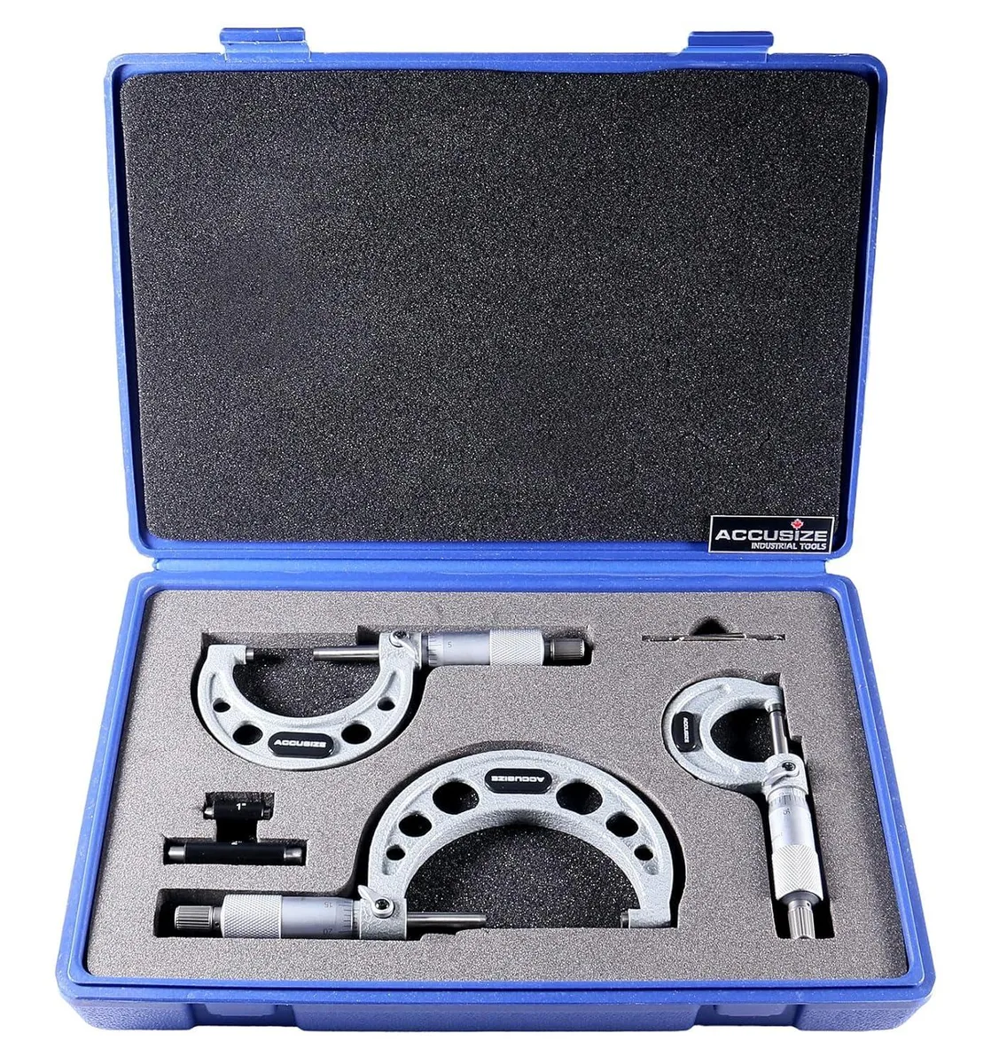 WUQ WUQ M-Type Outside Micrometer Set 0-3 inch .0001 Carbide 3 Pc EG00-0903 — product photo