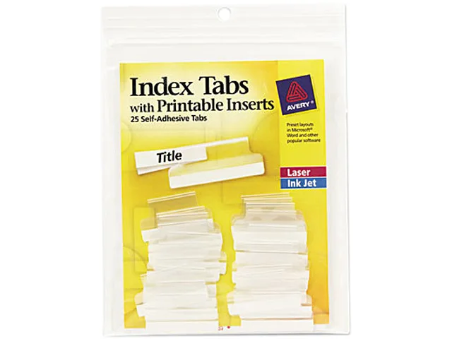 Avery Avery 16221 Self-Adhesive Tabs Clear 25 Pack accessory — product photo