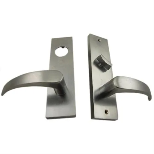 MAXTECH MAXTECH 1033L2L Satin Chrome US26D Left Handed Curved Lever Mortise Plates 7-1/2" x 2" x 1/2" door lock — product photo