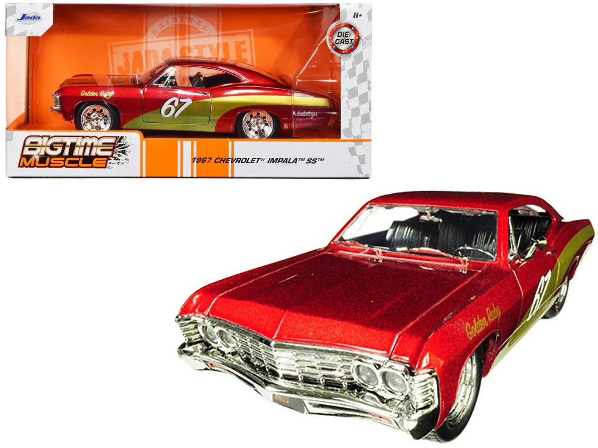 Jada Jada 1967 Chevrolet Impala SS #67 Golden Ruby 1/24 Diecast — product photo