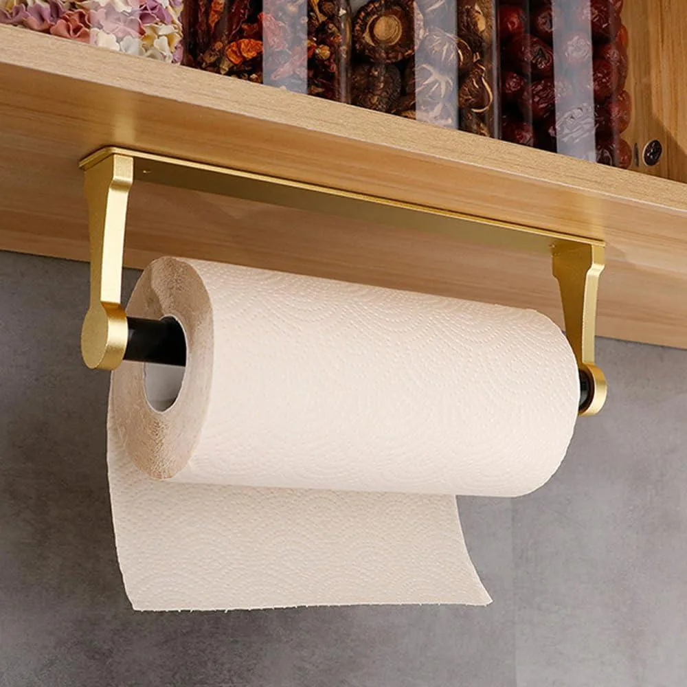  12IN Gold Kitchen Paper Towel Holder Under Cabinet — product photo