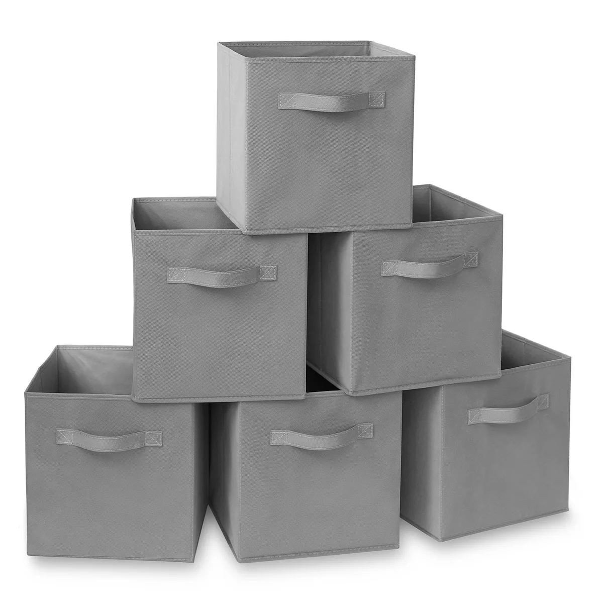 Casafield Casafield Set of 6 Collapsible Fabric Cube Storage Bins Gray 10.5 x 11 — product photo