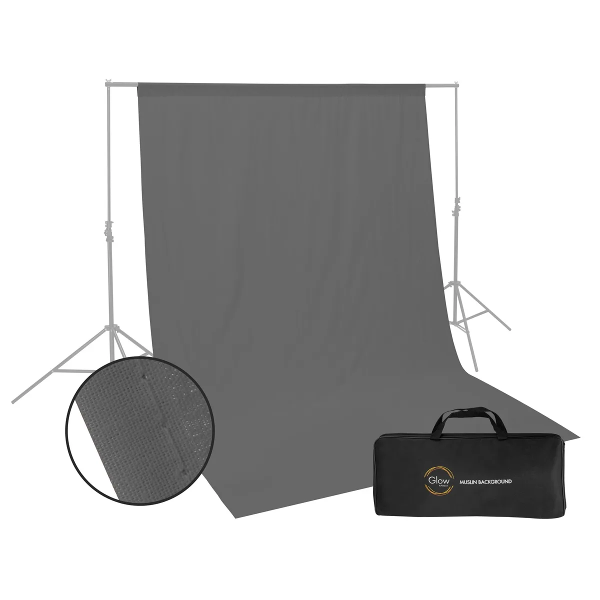 Glow Edge Glow Edge Muslin Background 6 x 9 ft Grey — product photo
