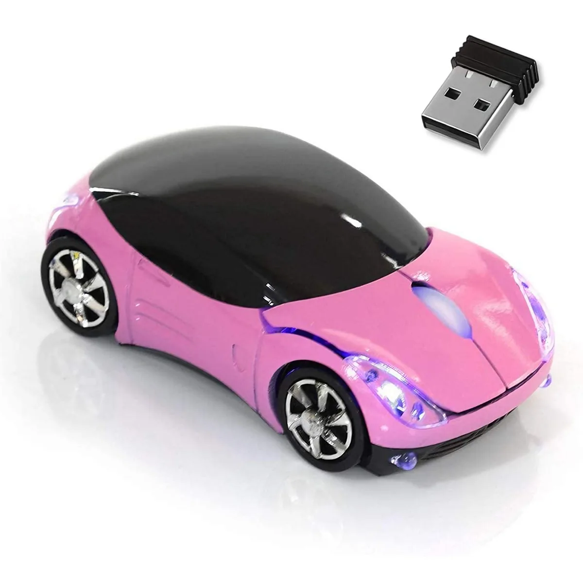  HUGJEPTTY Pink Wireless Car Mouse 1600DPI 2.4G 70g — product photo