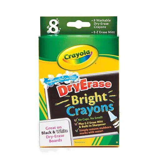 Crayola Crayola 985202 Washable Dry-Erase Crayons Bright 8/Pkg educational supply — product photo