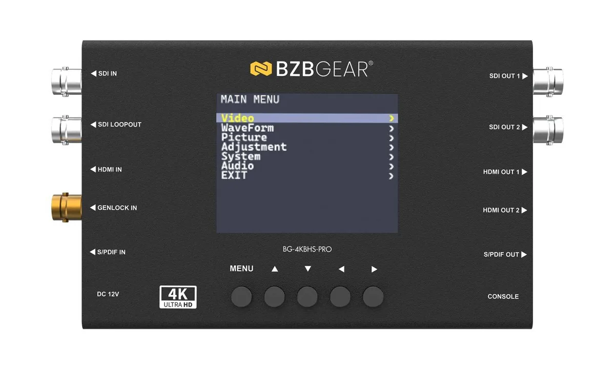 BZBGEAR BZBGEAR BG-4KBHS-PRO HDMI 2.0 12G-SDI Cross Converter Scaler 3.5 LCD — product photo