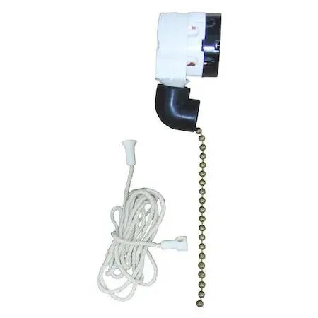 Brass pull chain switch with 3.94 in chain and 90 degree elbow