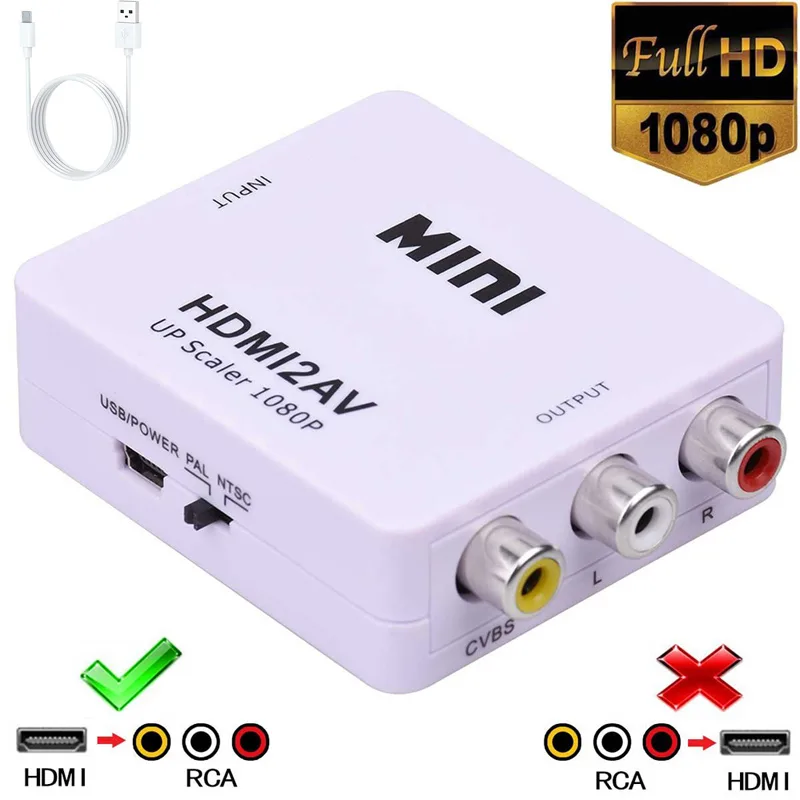 Jansicotek Jansicotek HDMI to RCA Converter 1080P PAL NTSC White — product photo