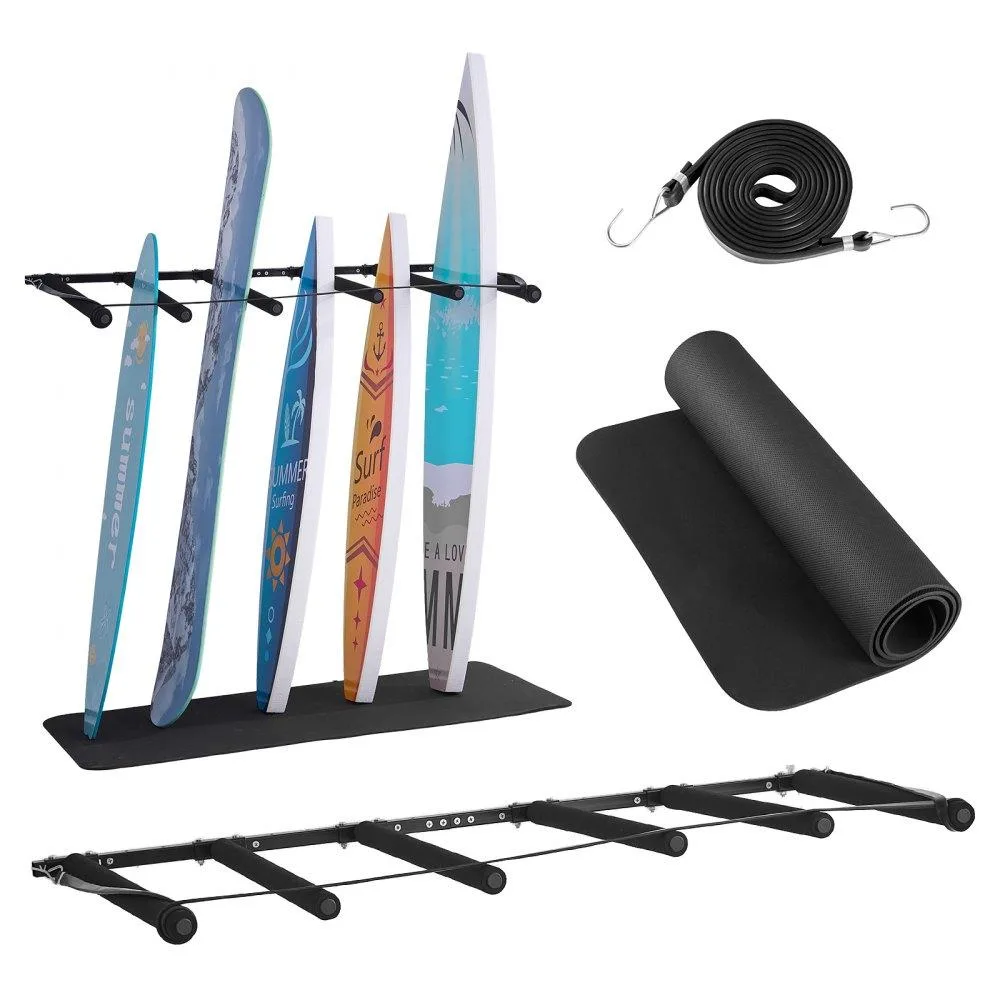 VEVOR VEVOR 5-Tier Vertical Surfboard Wall Mount Rack 560x1150mm Black — product photo
