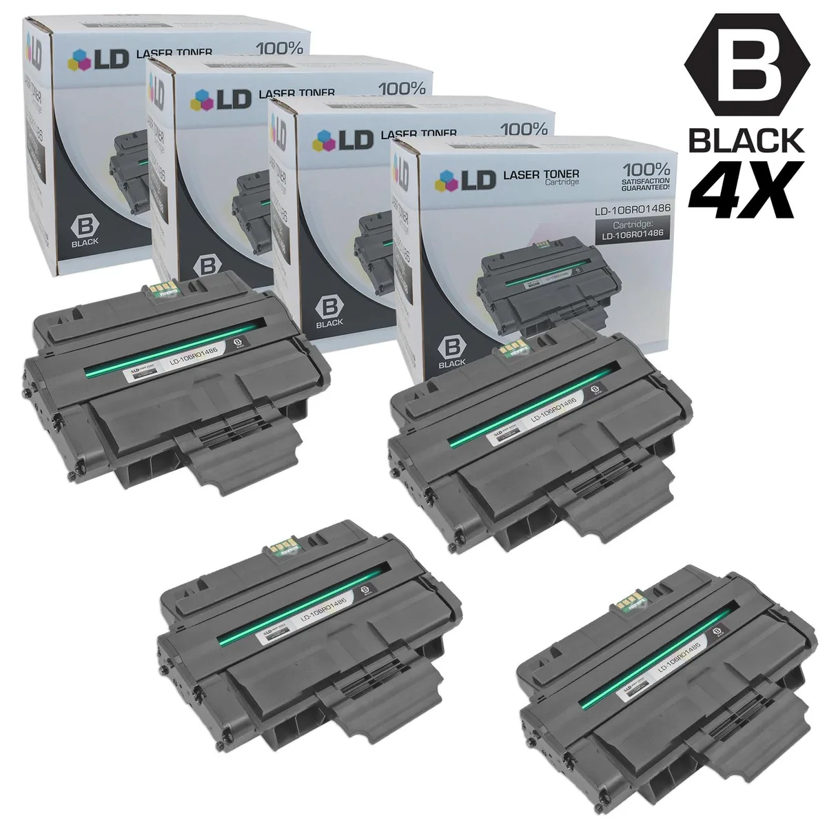 LD Products LD Products 106R01486 Compatible Black Toner Cartridge 4 Pack — product photo