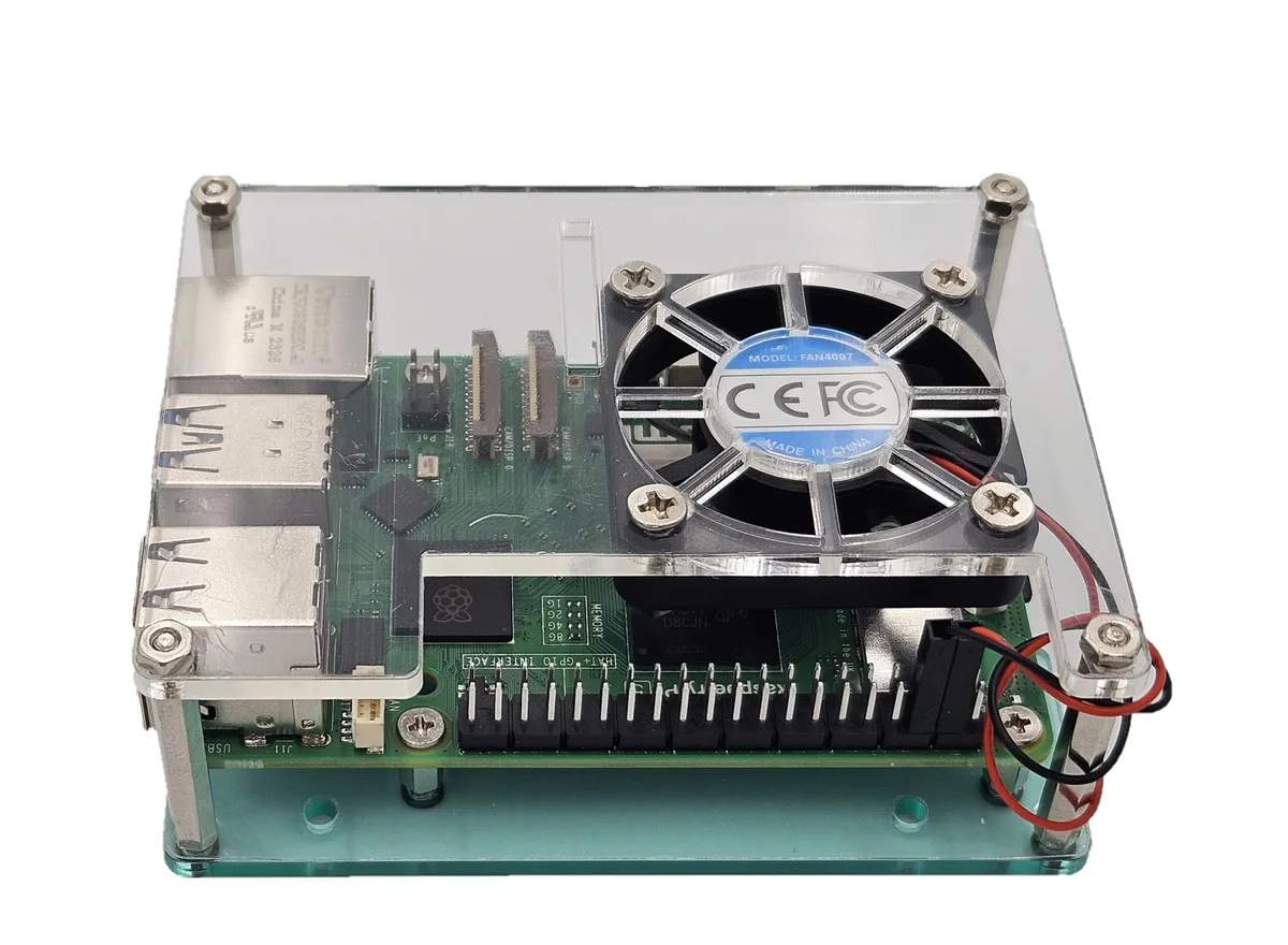 Micro Connectors Micro Connectors RAS-PCS06 Acrylic Stackable Case with Fan for Raspberry Pi 5, 4, 3, Zero, Tinkerboard — product photo
