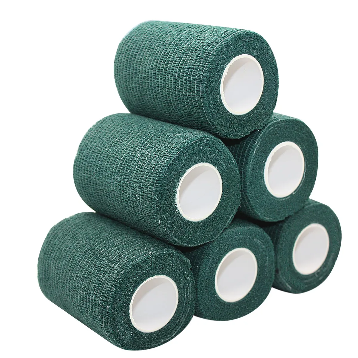 COMOmed COMOmed Self Adherent Cohesive Bandage Latex 3"x5 Yards Dark Green 6 Rolls First Aid — product photo
