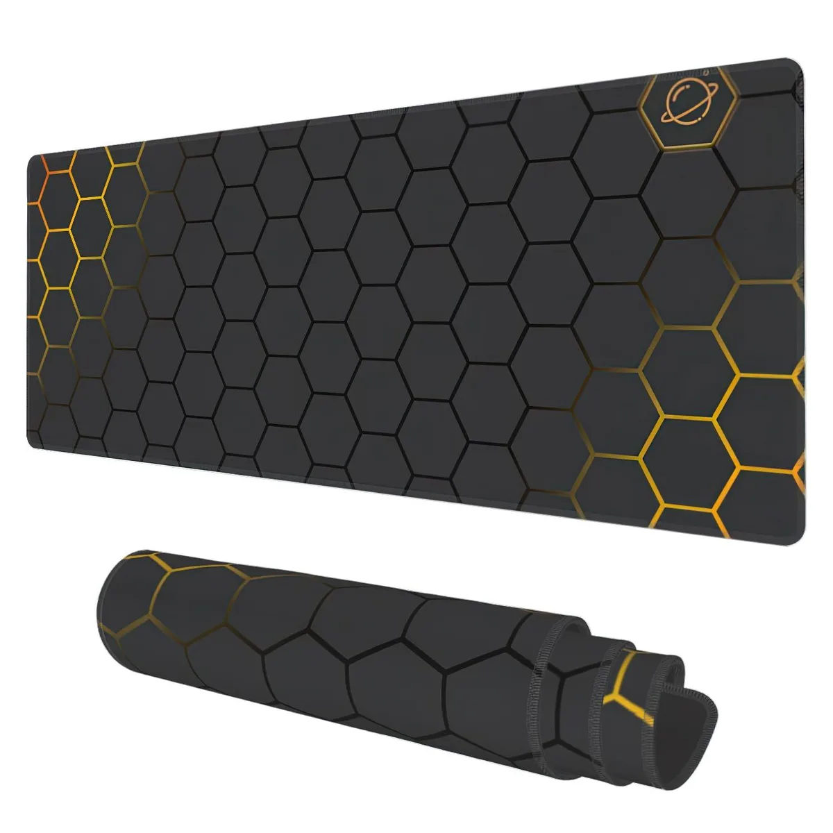 Keychron Desk Mat 31.5"x11.8" Black Gold Honeycomb Technology — product photo