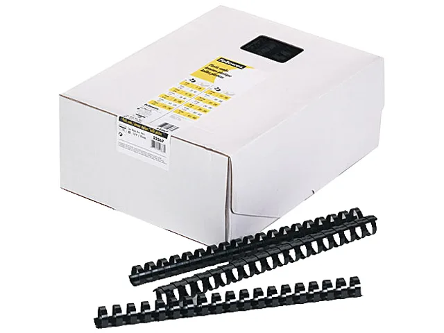 FELLOWES FELLOWES 52367 Plastic Comb Bindings 3/4" 150 Sheet Black 100 Pack — product photo