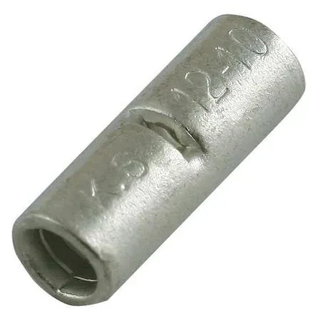 Small bare copper crimp splice connector for 10 to 12 AWG wire