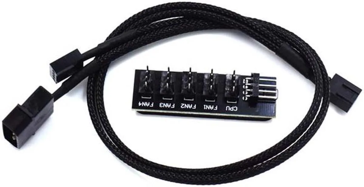 Vszerda Vszerda 5-Port PWM Fan Hub Splitter 12V Molex 45cm internal power cable — product photo