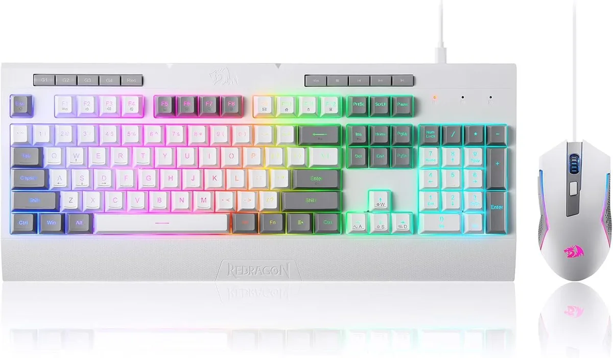 Redragon Redragon S151 K525 M616 Gaming Keyboard & Mouse Combo White&Gray — product photo