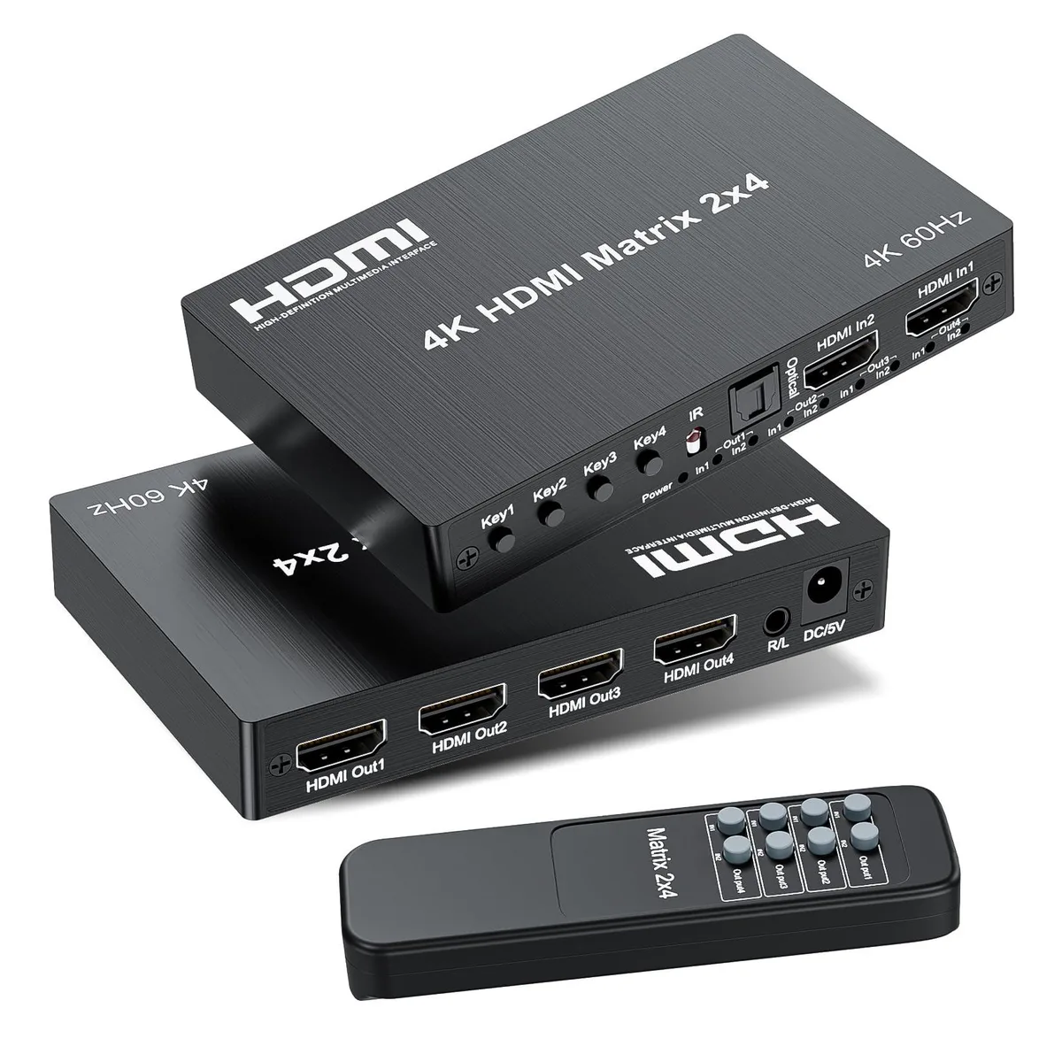  LUKFOCAB SFX2X460-5V 2x4 HDMI Matrix Switch 4K 60Hz 18Gbps — product photo