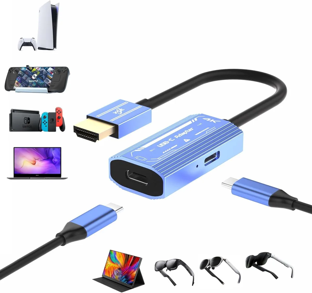 Werleo Werleo HDMI to USB-C AR Glasses Adapter 4K 60Hz video adapter — product photo