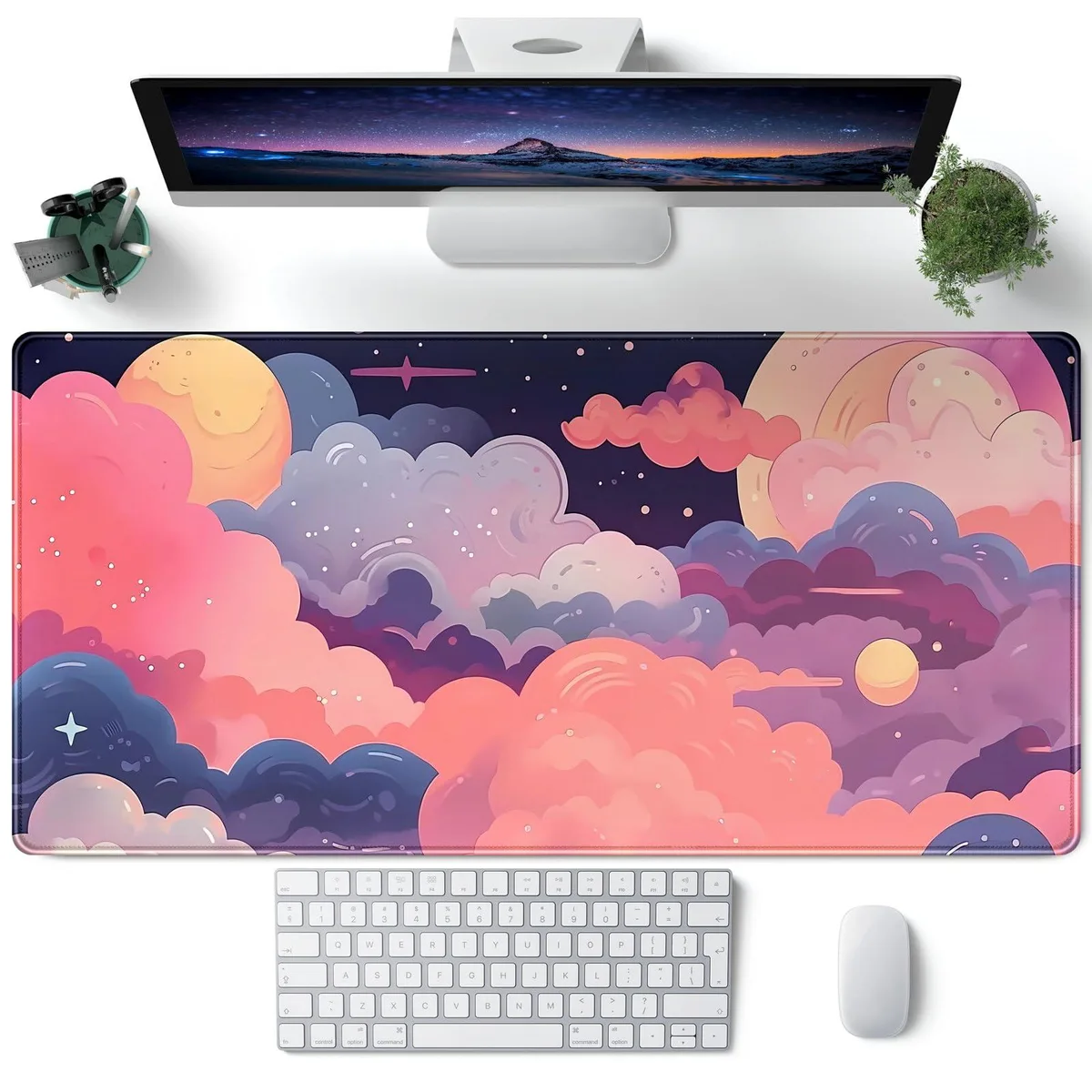  CYZFF SBD-40X80CM Kawaii Clouds Desk Mat 31.5 x 15.7 in — product photo