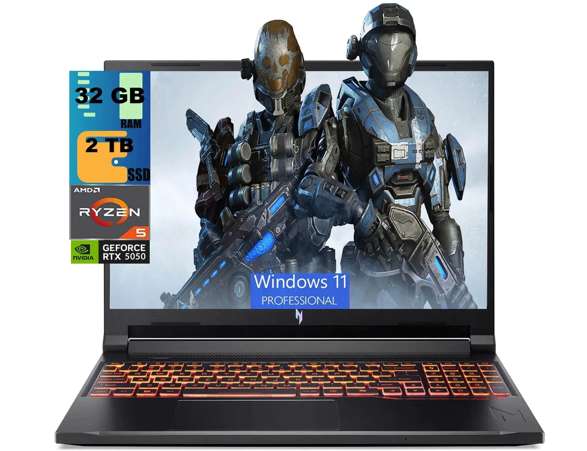 Acer America Acer America Nitro V 16 gaming laptop AMD Ryzen 5 240 RTX 5050 32GB 2TB 16 WUXGA 180Hz — product photo