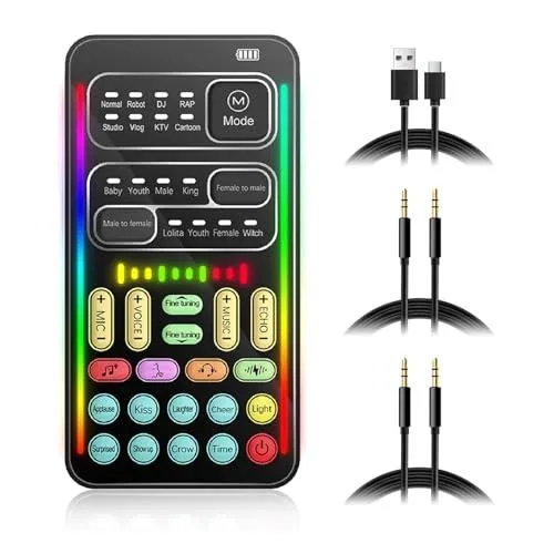  VBESTLIFE Vbestlifeuwz9agekd4 5.1 Sound Card 8 Voice Changes LED Lights — product photo