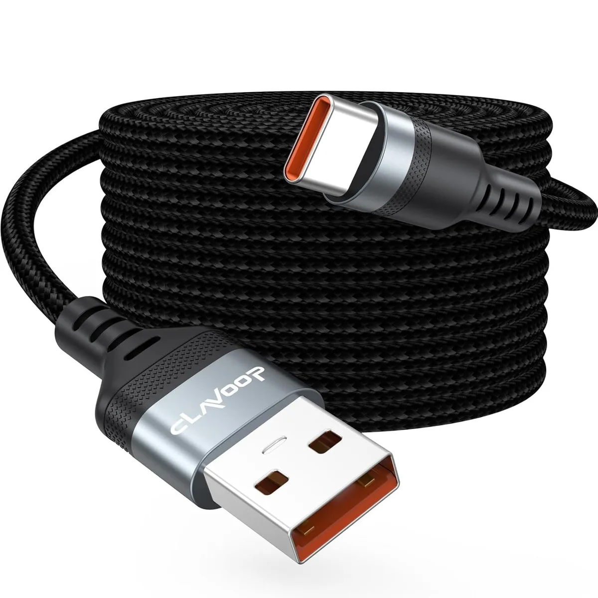 Kootion Kootion 20 ft USB-A 2.0 to USB-C cable 18W 480Mbps black braided — product photo