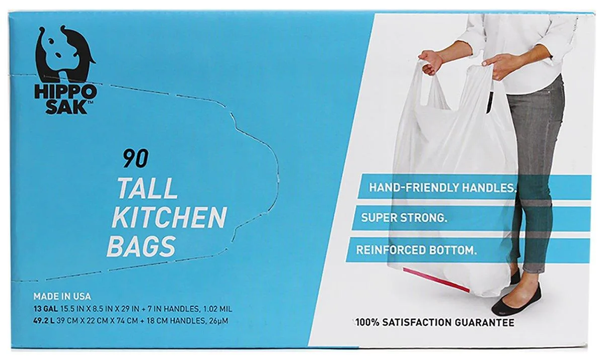  Hippo Sak Handle Trash Bag With Power Strip 13 Gallon 90 Count — product photo