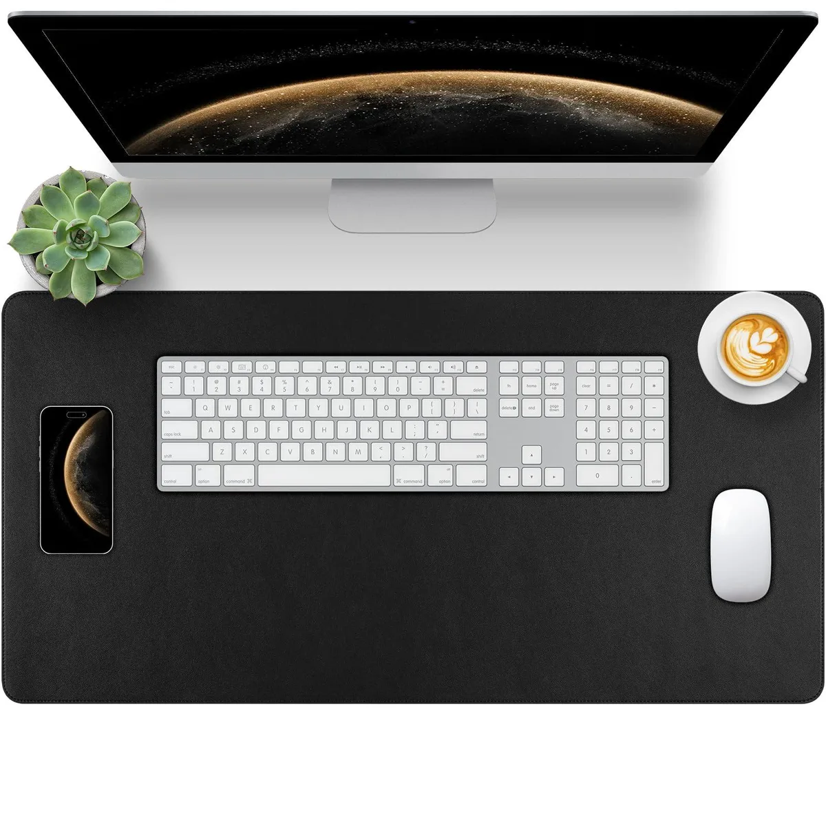  Keychron Black Leather Desk Mat 23.6" x 13.7 — product photo