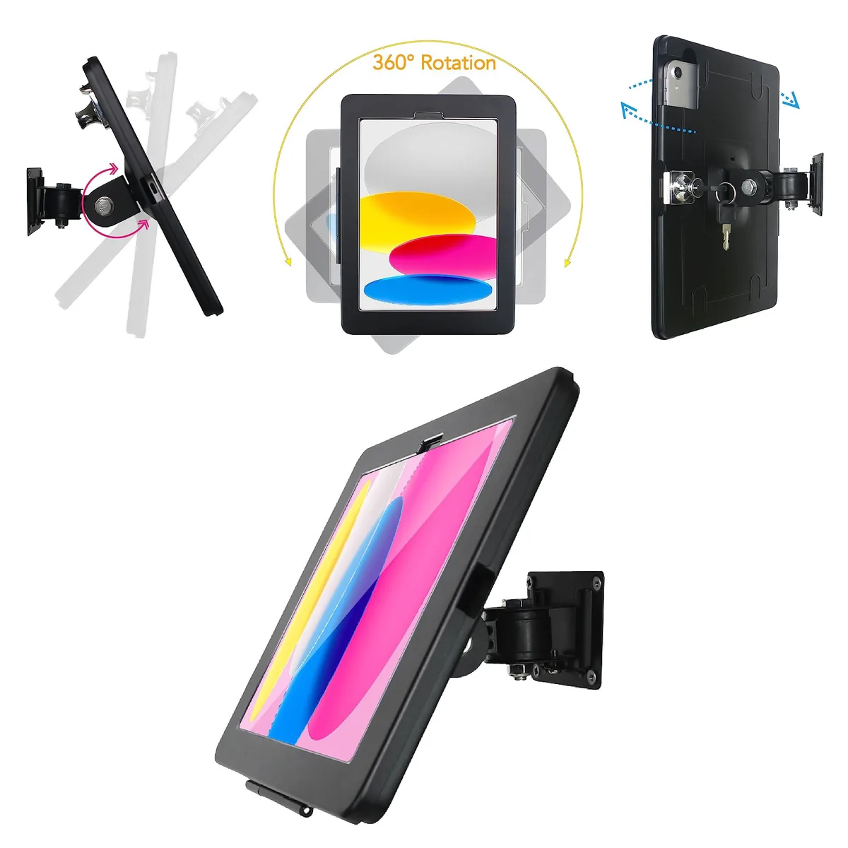 WeSTRUGGLE A3354/ Wall Mount Bracket iPad 11 10.9 Anti-Theft 360° Metal Black — product photo