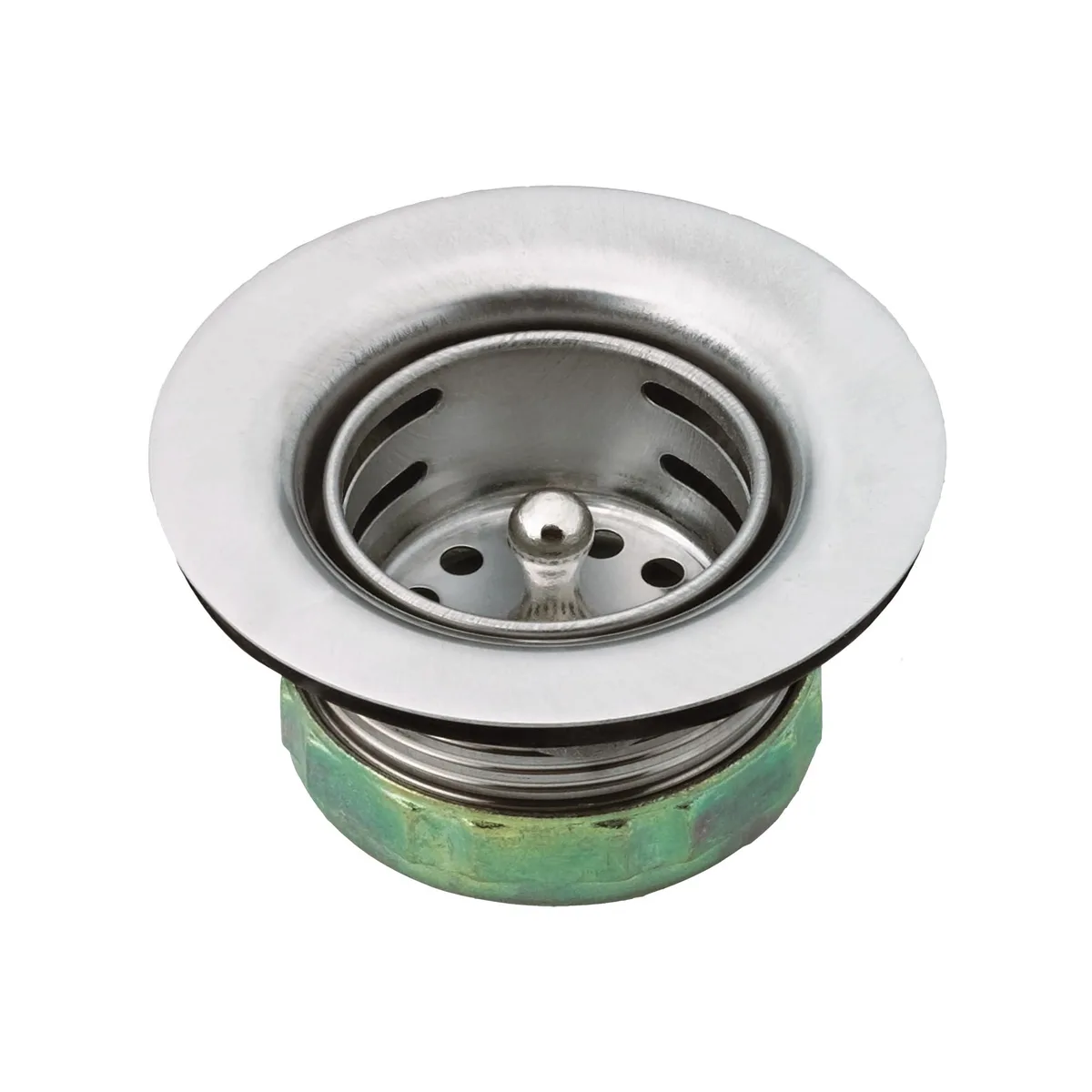 Stainless steel sink basket strainer with drain assembly, 2 inch outlet