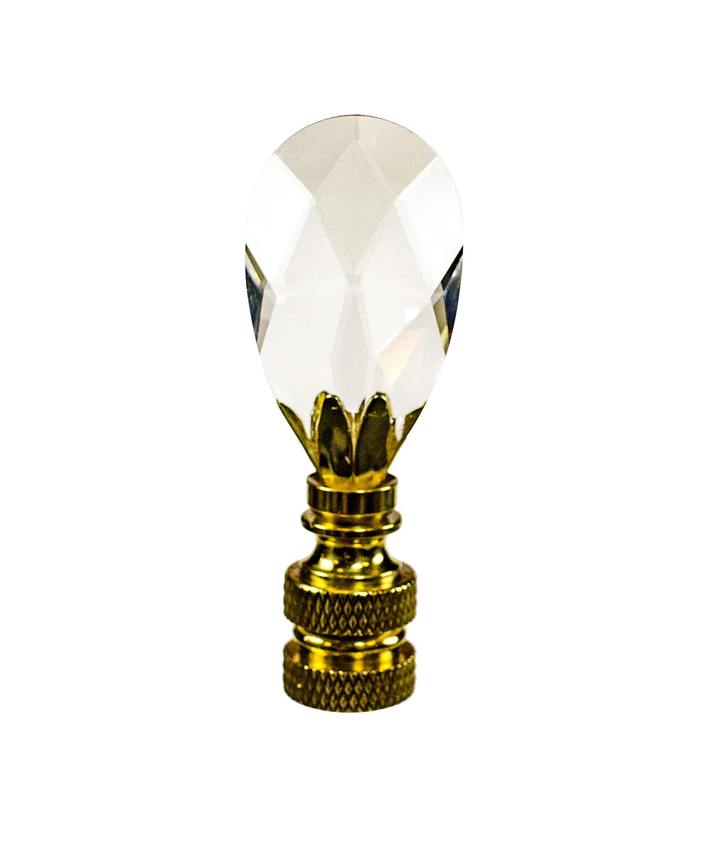 Home Concept Home Concept Stephanov Crystal Lamp Finial Polished Brass 2.5"h — product photo
