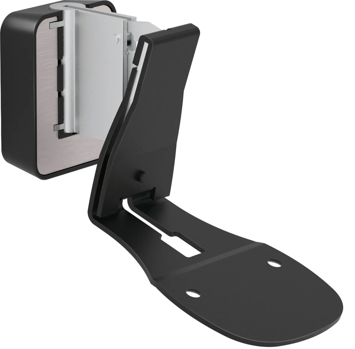 Black wall bracket for Formation Flex speaker with tilt and swivel adjustment