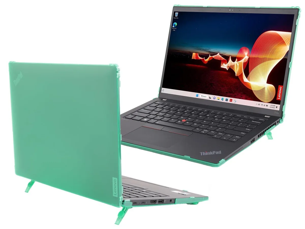 V2 Technologies V2 Technologies mCover Hard Case 14" ThinkPad T14s Gen 3/4 Green 2 in 1 accessory — product photo