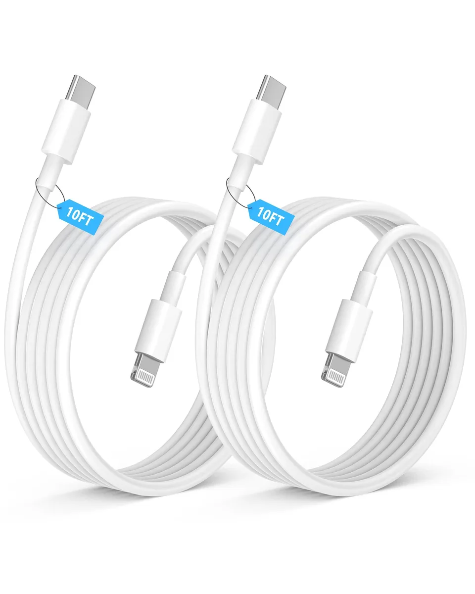  wamaxlink 20W-VCKUS-154 USB-C to Lightning Cable 10ft 2-Pack White — product photo