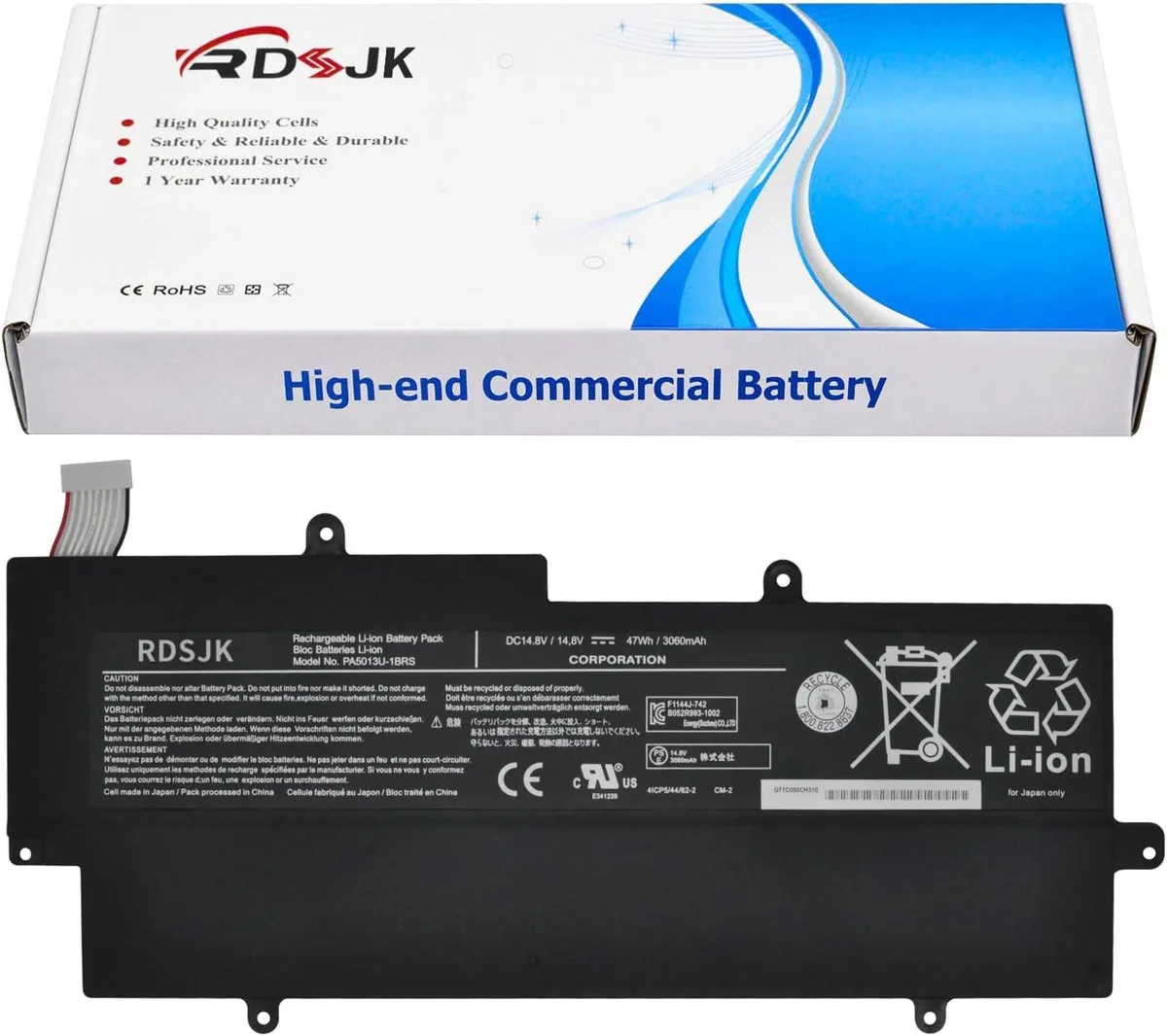 PISKEKAT PISKEKAT PA5013U-1BRS laptop battery 14.8V 47Wh for Toshiba Portege Z830 Z930 Z935 series — product photo