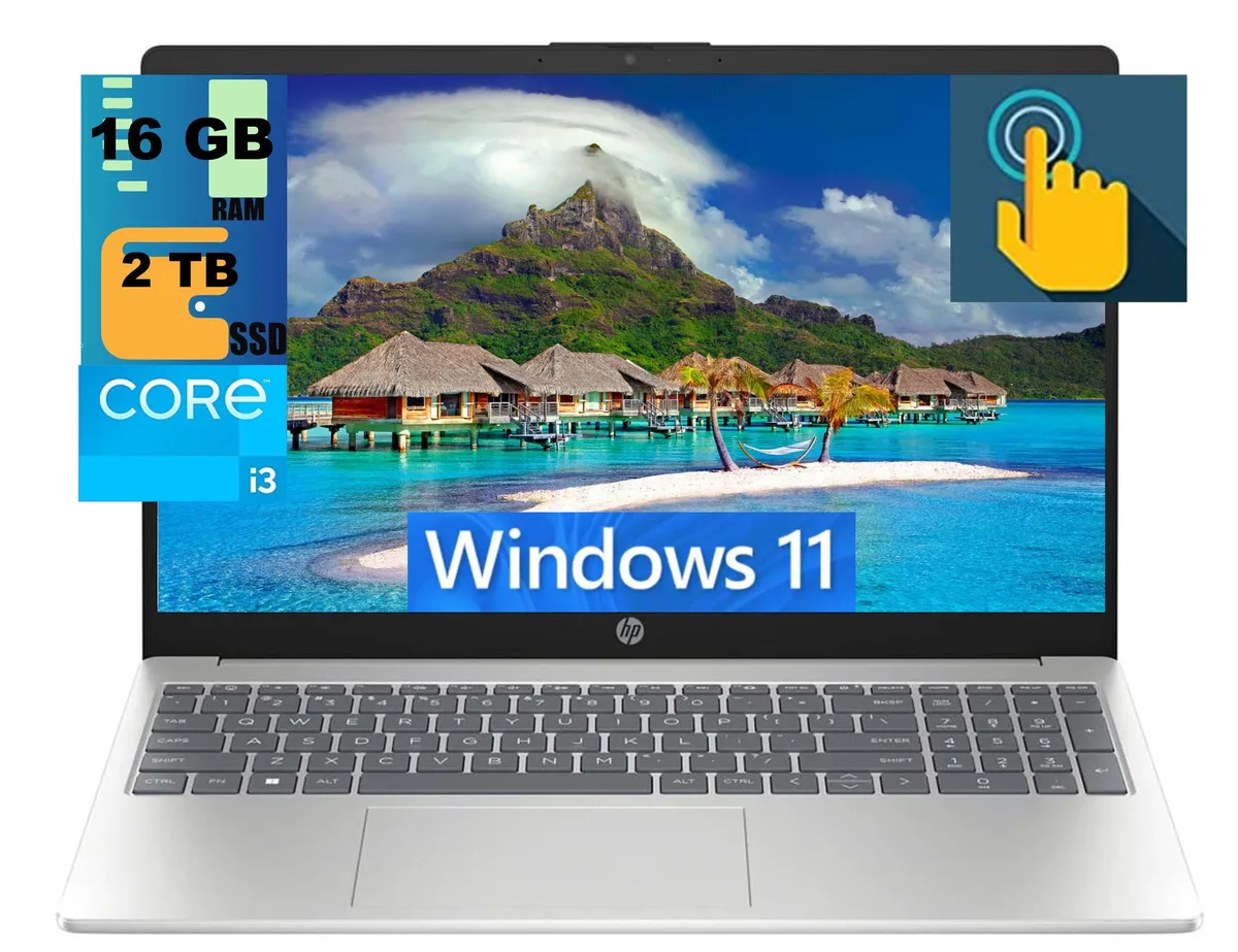 HP HP 15 laptop i3-1315U 16GB 2TB 15.6 HD touch Silver — product photo