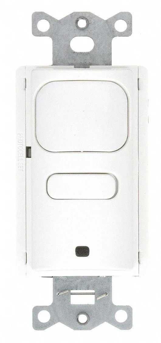 White wall-mount occupancy vacancy sensor with single button