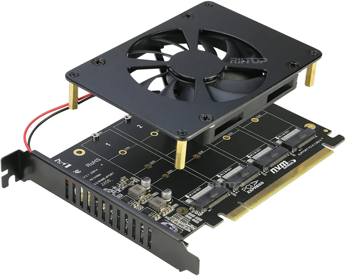RIITOP RIITOP 4P-NVTPCE16X 4-Port NVMe Expansion Card — product photo