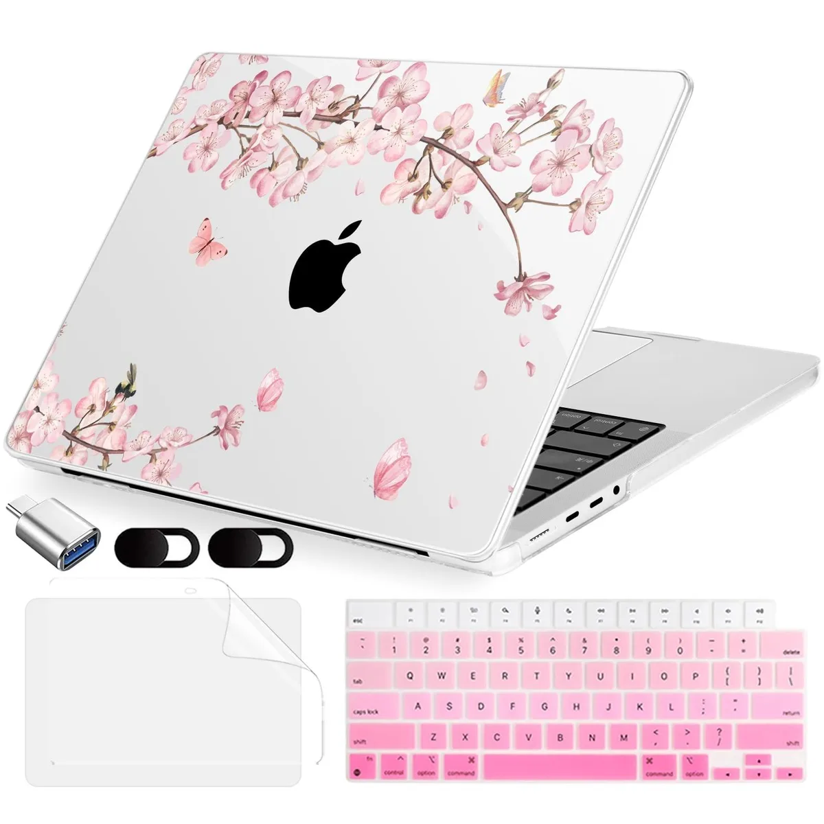 Barrow Mods Barrow Mods 2 in 1 accessory for MacBook Pro 14 inch 2021-2025 Butterflies Sakura — product photo