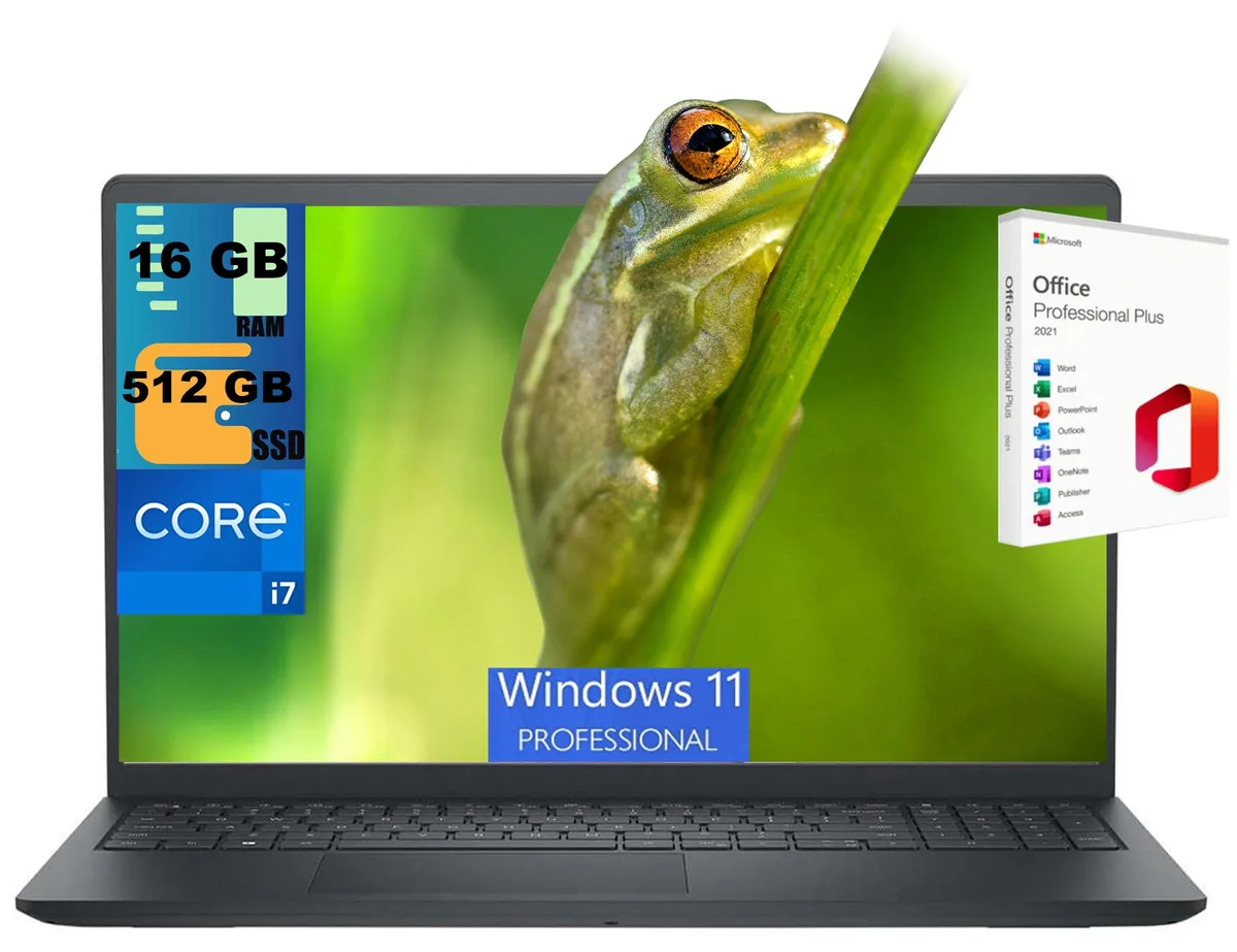 DELL DELL Inspiron 15 laptop i7-1355U 16GB 512GB 15.6" FHD Touchscreen UHD WiFi6 Pro Office 2021 — product photo