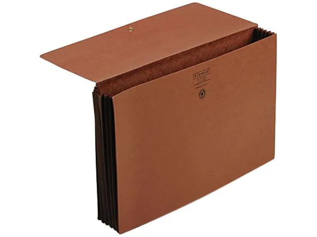 Red legal-size expansion wallet with elastic cord closure