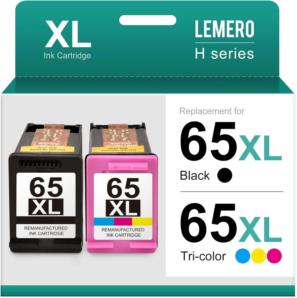 NuoTo NuoTo HP 65XL Ink Cartridge Combo Pack Black Tri-Color 2 Pack — product photo