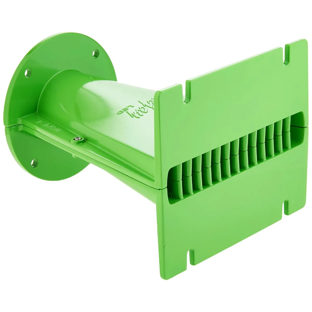 Green rectangular acoustic waveguide with rear round plate and bolt holes