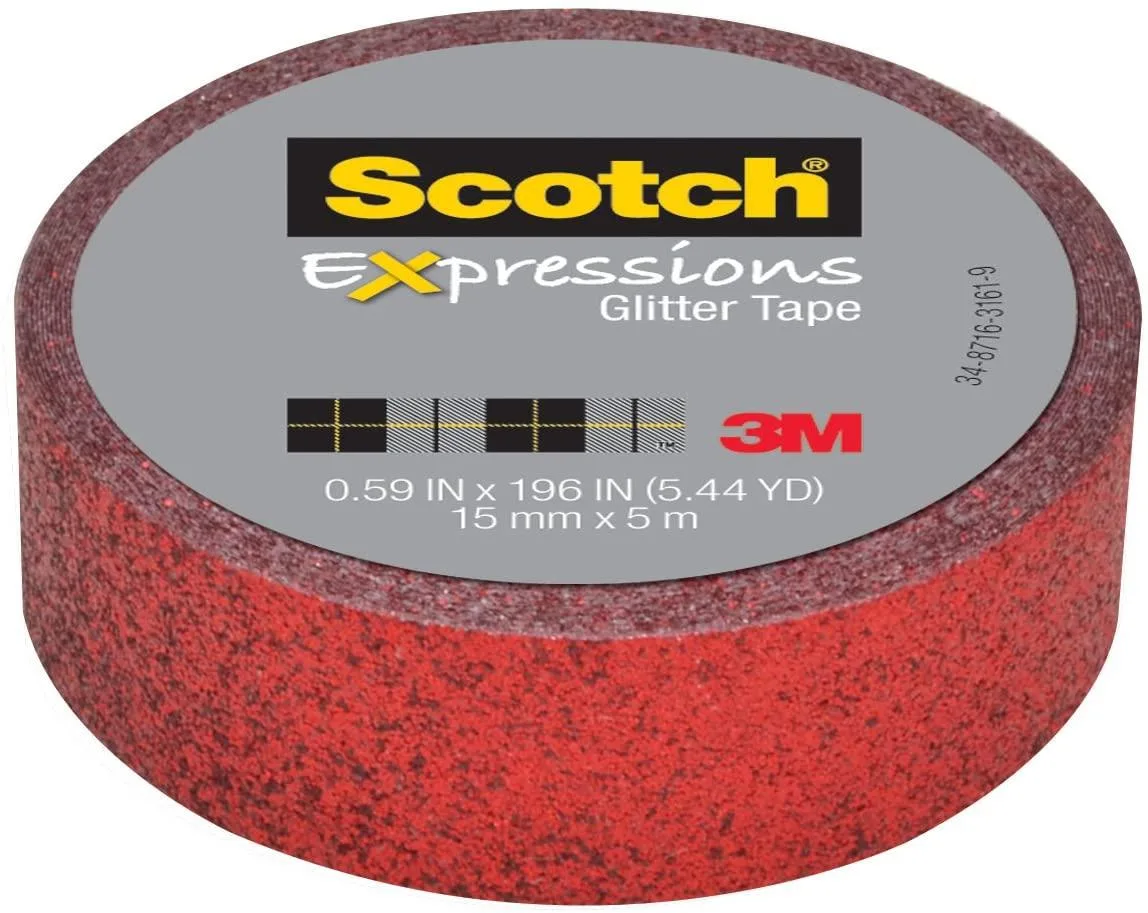 Scotch Scotch Expressions Glitter Tape .59 in x 196 in Red — product photo