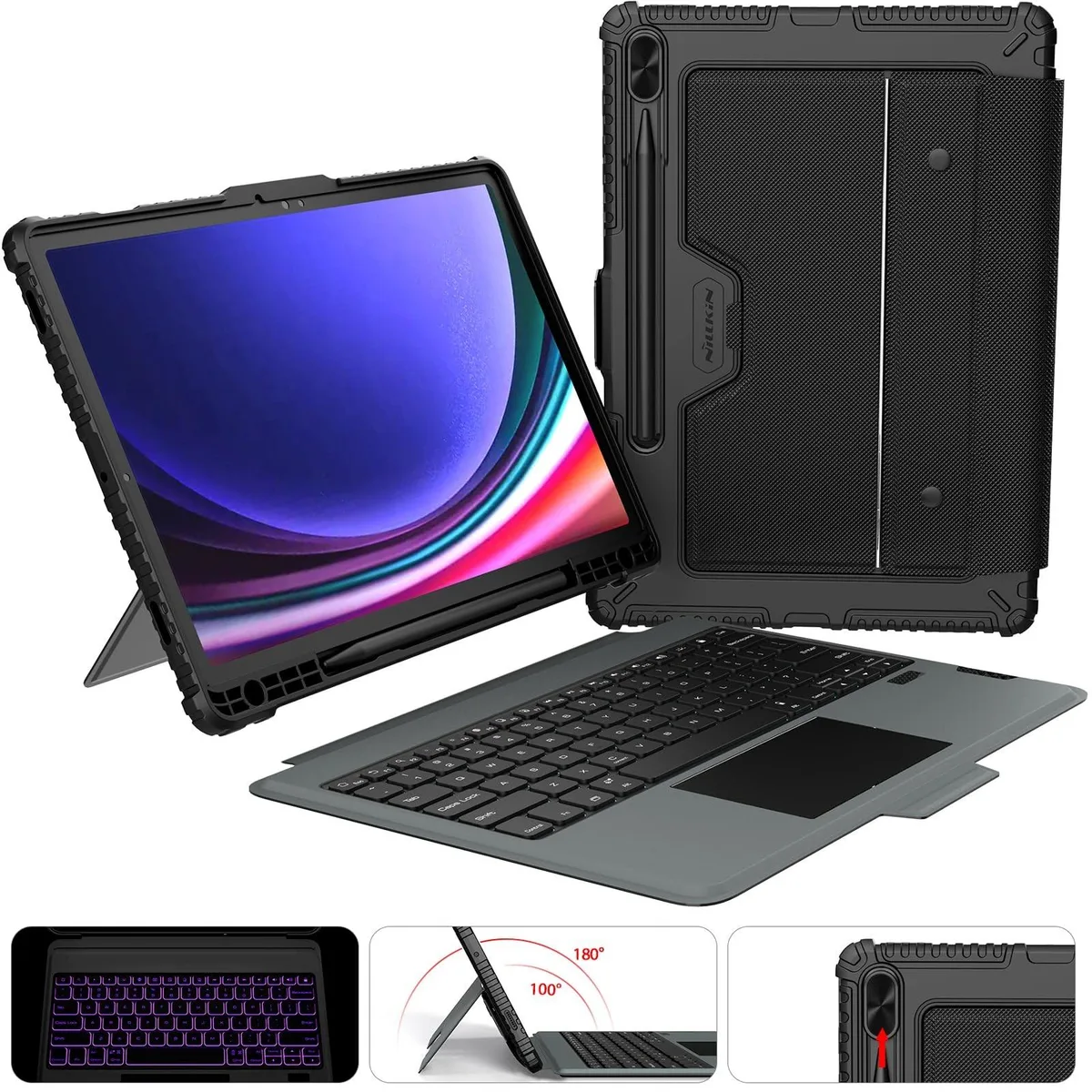 Bipra Bipra 12.4" Detachable Backlit Keyboard Case with Trackpad 2 in 1 accessory — product photo