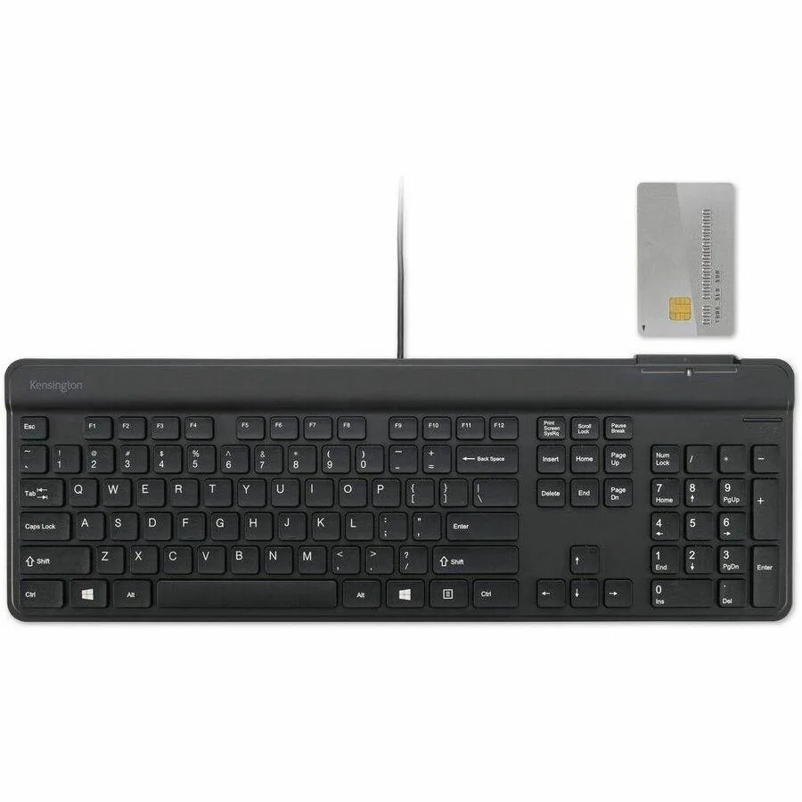 Kensington Kensington KB201C Wired Keyboard Smart Card Reader CAC TAA Black K75454TAA — product photo
