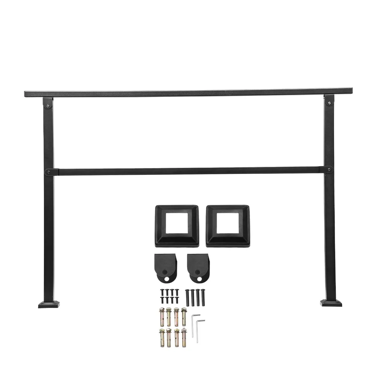 VEVOR VEVOR Outdoor Handrail 4-5 Step Black Carbon Steel 54.3 in — product photo